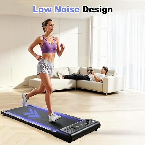 Under Desk Walking Pad Treadmill - 265 lbs Large Capacity - Spacious Running Belt Shock Absorption - Portable Compact Treadmill in Kuwait