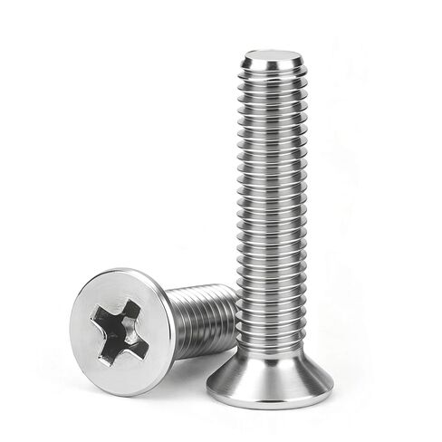 M2 x 4mm (50 Pack) Flat Head Machine Screw, Phillips Drive, 304 Stainless Steel, Fully Threaded,for Furniture Repairs and 3D Printer in Kuwait