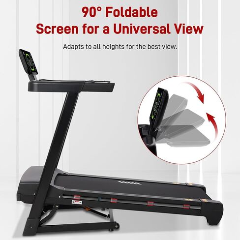 Heavy Duty Treadmill for Home, 20"x 50" Running Area, 12 MPH, Auto Incline | 500 LB Capacity, LED Display, 20-Level Auto Incline, Bluetooth Speaker, Foldable, App in Kuwait