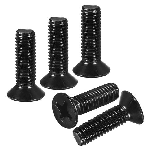 DTGN 1/4"-20x1 Flat Head Machine Screws - 30pcs - Good for Furniture and Machinery - 304 Stainless Steel Phillips Machine Screws Bolts - Black Oxide Finish in Kuwait