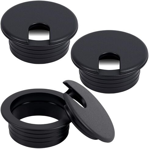 3pcs 1.5 Inch Desk Hole Grommet, Black Detachable Desk Hole Cover for Organizing Protecting Wires, U-Shaped Countertop Grommet for Home Office Computer Cables in Kuwait
