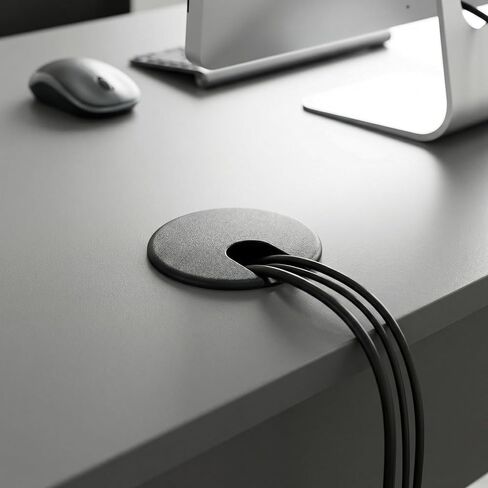 3pcs 1.5 Inch Desk Hole Grommet, Black Detachable Desk Hole Cover for Organizing Protecting Wires, U-Shaped Countertop Grommet for Home Office Computer Cables in Kuwait