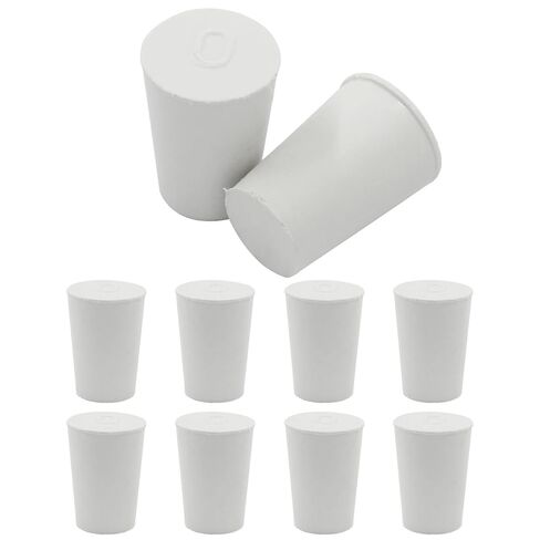 10 Pcs White Solid Rubber Stoppers 0# Tapered Lab Bungs Solid Rubber Stoppers Tapered Lab Seal Rubber Stoppers in Kuwait