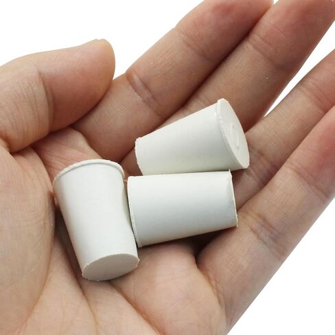 10 Pcs White Solid Rubber Stoppers 0# Tapered Lab Bungs Solid Rubber Stoppers Tapered Lab Seal Rubber Stoppers in Kuwait