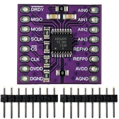 ADS1220 24-Bit ADC Converter Module, 4 Channel, 2-kSPS, SPI Interface, Analog-to-Digital Converter, 3.3V/5V Logic Compatible in Kuwait