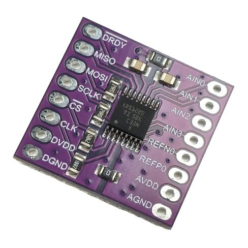 ADS1220 24-Bit ADC Converter Module, 4 Channel, 2-kSPS, SPI Interface, Analog-to-Digital Converter, 3.3V/5V Logic Compatible in Kuwait