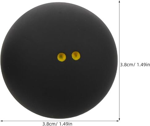 Toddmomy 3 Pieces Double Yellow Dot Squash Ball Professional High Elasticity Rubber Squash Racket Balls for Training, Practice and Competition in Kuwait