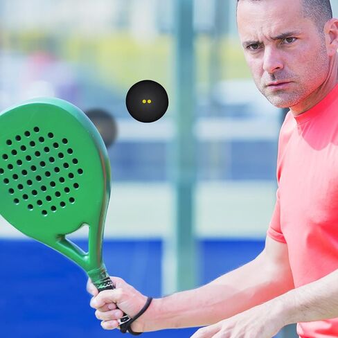 Toddmomy 3 Pieces Double Yellow Dot Squash Ball Professional High Elasticity Rubber Squash Racket Balls for Training, Practice and Competition in Kuwait