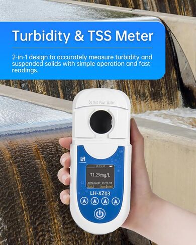 2-in-1 Turbidity & Suspended Solids Tester, ISO 7027 Compliant, Dual Path Detection Tech, Portable Turbidity & TSS Meter with Data Storage for Sewage, Measurement Range: 0–1000 NTU & 0–1000 mg/L in Kuwait