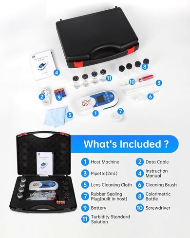 2-in-1 Turbidity & Suspended Solids Tester, ISO 7027 Compliant, Dual Path Detection Tech, Portable Turbidity & TSS Meter with Data Storage for Sewage, Measurement Range: 0–1000 NTU & 0–1000 mg/L in Kuwait