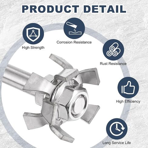 PATIKIL Dispersing Disc, 50mm / 1.97" 304 Stainless Steel Dispersion Impeller High Speed Dispersing Machine Blade Paddle Impeller with 8mm Shaft Hole 8x300mm Rod for Factory Laboratory in Kuwait