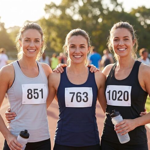 48 قطعة من مشابك مريلة الجري الواضحة، نظام تثبيت بإبزيم رقم السباق، حامل مريلة الترياتلون للعدائين، الماراثون، مضمار التزلج، الأحداث الميدانية، لا حاجة إلى دبابيس in Kuwait