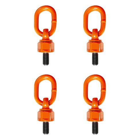 4 Pack Swivel Hoist Ring & Swivel Eye Bolt 5/8"-11 UNC, 1.5 Ton WLL, G80 Alloy Steel, 360° Rotation, Tensile Strength ≥1180N/mm², Zinc-Plated & Corrosion Resistant for Overhead Rigging in Kuwait