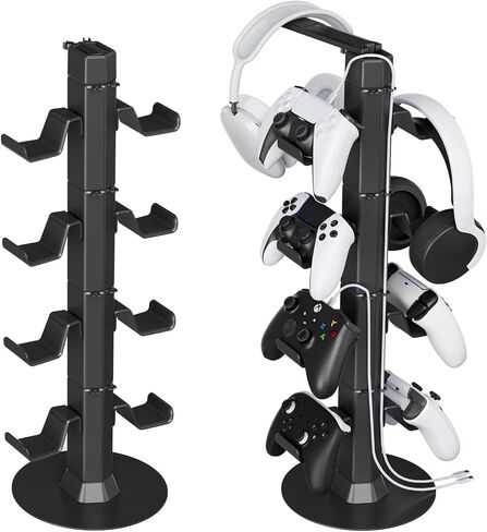 حامل وحدة التحكم والسماعات المكتبية للمكتب ، مع وجود سماعة رأس من منظم كابل الشاحن من أجل Xbox/ PS5/ PS4/ Switch ، سماعات عرض تخزين عالمية ، وحدات تحكم ، وحدة تحكم الألعاب ، الهاتف المحمول in Kuwait