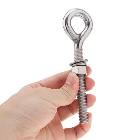 4 Pack 1/2" x 3.5" Eye Bolt with Nut and Washers, M12 Stainless Steel Eye Bolts, Threaded Round Hook Eyelet Bolt Screw, 5.6" Total Length Shoulder Lifting Ring Eyebolts Heavy Duty in Kuwait
