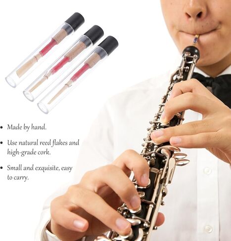 Totority 3 Pcs Handmade Wooden Oboe Reeds Single Pack Red Thread Replacement Reeds Natural Instrument Accessories for Oboe Players in Kuwait