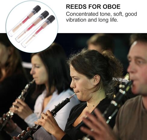 BESPORTBLE 3 Pcs Handmade Professional Oboe Reeds Wood Color with Individual Storage Boxes for Oboe Playing Tools Replacement Parts in Kuwait