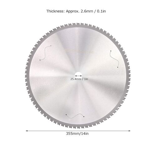 Circular Saw 80 Teeth High Speed Steel Cutting Disc 355mm Diameter Professional Grade Metal Wood Cutting for Woodworking Carpentry and DIY Projects in Kuwait