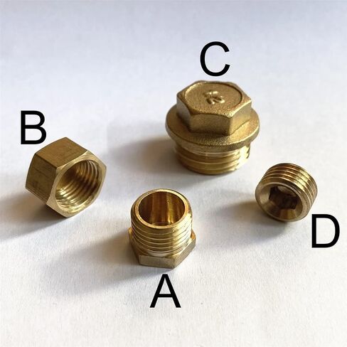 Thread Socket Pipe End Plugs Fitting， Brass Hex Head Plug Fitting BSP Female Male 3/4 inch Pack of 2 in Kuwait