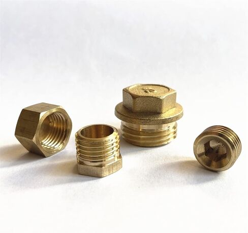 Thread Socket Pipe End Plugs Fitting， Brass Hex Head Plug Fitting BSP Female Male 3/4 inch Pack of 2 in Kuwait