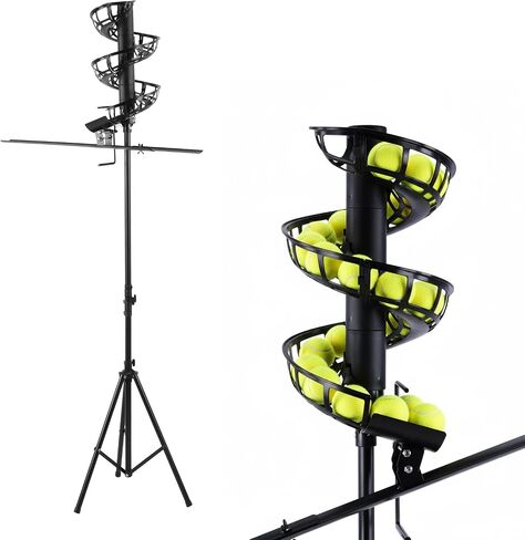 Tennis Ball Dropping Machine Tennis Ball Feeder Balls Serving Machine Hold 33 Balls Pickleball Throwing Height Adjustable for Beginners Children in Kuwait