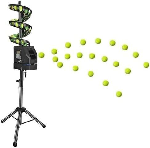 Tennis Ball Machine,Pitching Machine, Automatic Tennis Launcher Smart Ball Machine with Random Serve Adjustable Tripod for Practice and Training in Kuwait