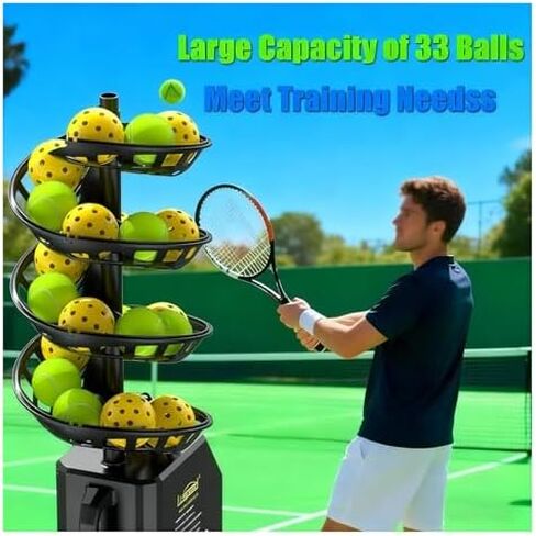 Tennis Ball Machine,Pitching Machine, Automatic Tennis Launcher Smart Ball Machine with Random Serve Adjustable Tripod for Practice and Training in Kuwait