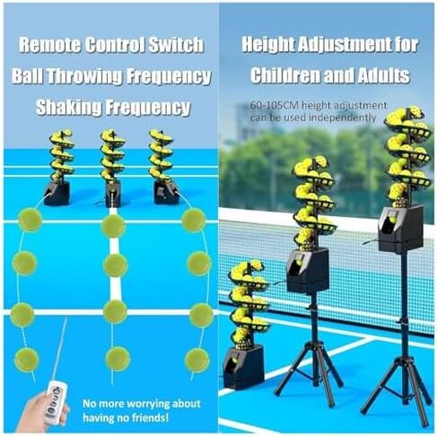 Tennis Ball Machine,Pitching Machine, Automatic Tennis Launcher Smart Ball Machine with Random Serve Adjustable Tripod for Practice and Training in Kuwait