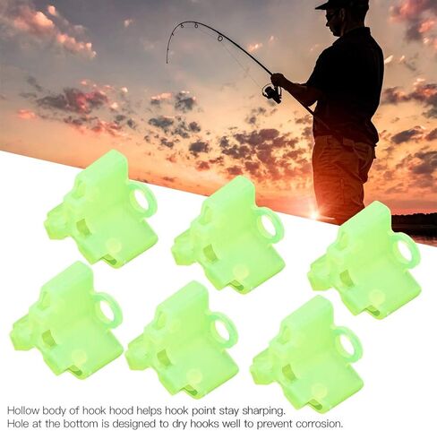50PCS Treble Hook Protective Casing Polyethylene Safety Cover Fluorescent Green Bonnets in Kuwait
