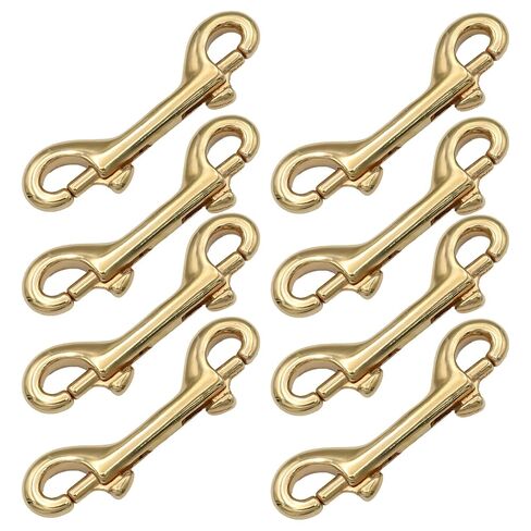 8 Pcs Brass Double End Snap Hook, 3.5 in, Solid Brass Pet Hook for Leashes, Diving Hook Clips for Backpacks, Chains, Straps, Gold Color in Kuwait