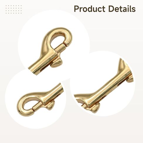 8 Pcs Brass Double End Snap Hook, 3.5 in, Solid Brass Pet Hook for Leashes, Diving Hook Clips for Backpacks, Chains, Straps, Gold Color in Kuwait