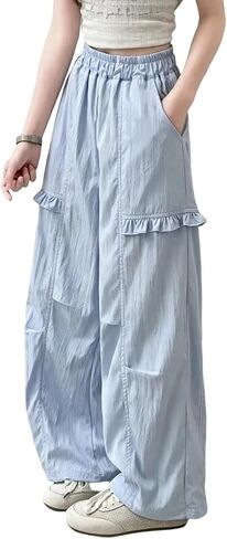 Casual Cargo Pants for Girls Wide Leg Comfortable Soft High Elastic Waist Work Joggers Casual Versatile Streetwear Summer in Kuwait