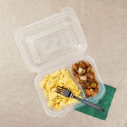 حاويات طعام Karat Clamshell Take Out [9 × 6" - 250 قيراط] صناديق متينة وقابلة للاستخدام في الميكروويف وقابلة للتكديس ومقاومة للتشققات | شفافة in Kuwait