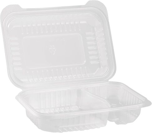 حاويات طعام Karat Clamshell Take Out [9 × 6" - 250 قيراط] صناديق متينة وقابلة للاستخدام في الميكروويف وقابلة للتكديس ومقاومة للتشققات | شفافة in Kuwait
