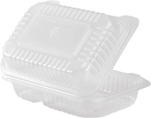 حاويات طعام Karat Clamshell Take Out [9 × 6" - 250 قيراط] صناديق متينة وقابلة للاستخدام في الميكروويف وقابلة للتكديس ومقاومة للتشققات | شفافة in Kuwait