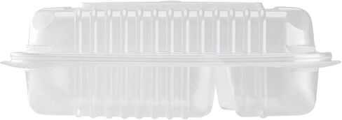 حاويات طعام Karat Clamshell Take Out [9 × 6" - 250 قيراط] صناديق متينة وقابلة للاستخدام في الميكروويف وقابلة للتكديس ومقاومة للتشققات | شفافة in Kuwait