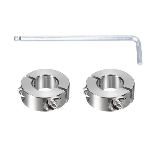 MECCANIXITY 2Pcs Double Split Shaft Collars, 13mm Bore 304 Stainless Steel One-Piece Clamping Collar 30mm OD 11mm Thick Locking Clamp with Set Screw for Industry Machine Tools, Silver in Kuwait