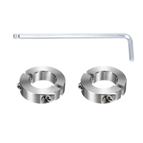 MECCANIXITY 2Pcs Double Split Shaft Collars, 13mm Bore 304 Stainless Steel One-Piece Clamping Collar 30mm OD 11mm Thick Locking Clamp with Set Screw for Industry Machine Tools, Silver in Kuwait