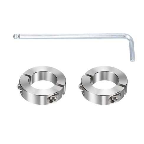 MECCANIXITY 2Pcs Double Split Shaft Collars, 13mm Bore 304 Stainless Steel One-Piece Clamping Collar 30mm OD 11mm Thick Locking Clamp with Set Screw for Industry Machine Tools, Silver in Kuwait