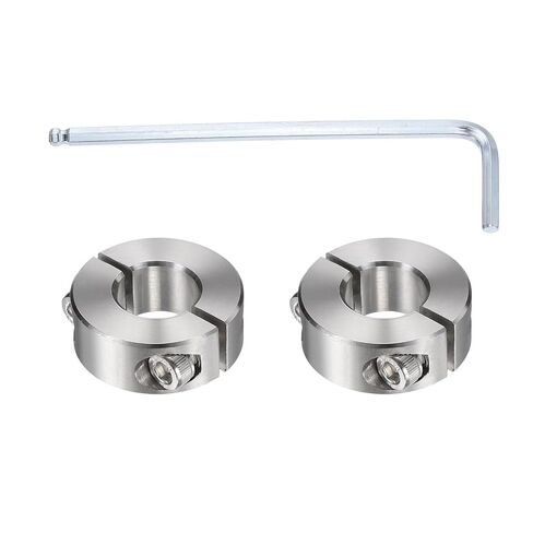 MECCANIXITY 2Pcs Double Split Shaft Collars, 13mm Bore 304 Stainless Steel One-Piece Clamping Collar 30mm OD 11mm Thick Locking Clamp with Set Screw for Industry Machine Tools, Silver in Kuwait