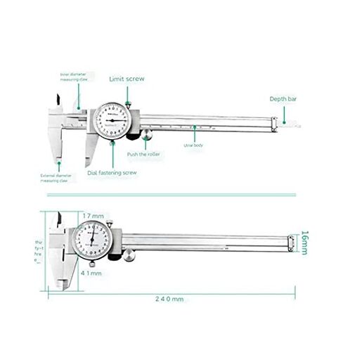 Metric Gauge Precision Dial Vernier Caliper Measuring Tool 0-150mm Shock-Proof Carbon Steel Multifunctional Ruler in Kuwait