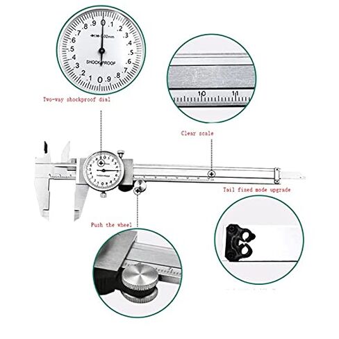 Metric Gauge Precision Dial Vernier Caliper Measuring Tool 0-150mm Shock-Proof Carbon Steel Multifunctional Ruler in Kuwait