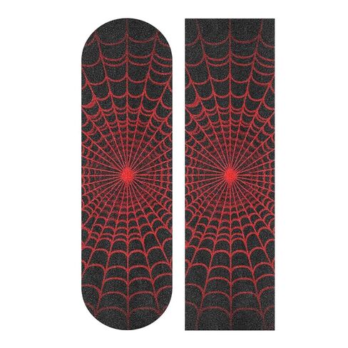 Bolaz Longboard Scooter Skateboard Grip Tape Sheet Deck Design Red Spiderweb Sandpaper Griptape Non Slip Tape Waterproof 44" x 10" in Kuwait