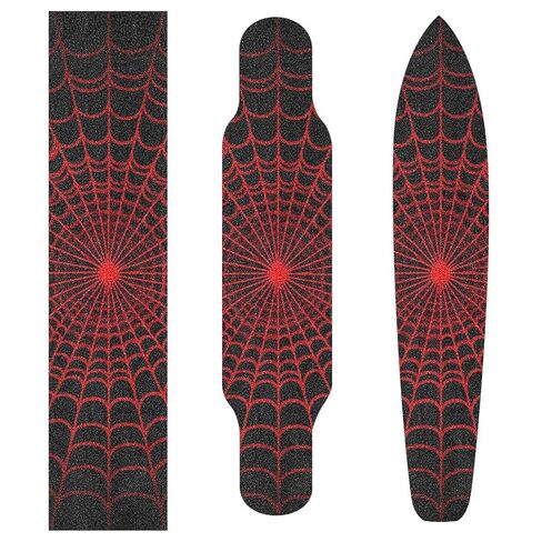 Bolaz Longboard Scooter Skateboard Grip Tape Sheet Deck Design Red Spiderweb Sandpaper Griptape Non Slip Tape Waterproof 44" x 10" in Kuwait