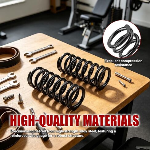 Heavy Duty Compression Springs, Black Coil Style, 1.7" Outer Diameter x 1.25" Inner Diameter x 3.9" Free Length, 1/4" (218 Gauge) Wire, 163 lbs/in Rate for Equipment Repair，2 Pack in Kuwait