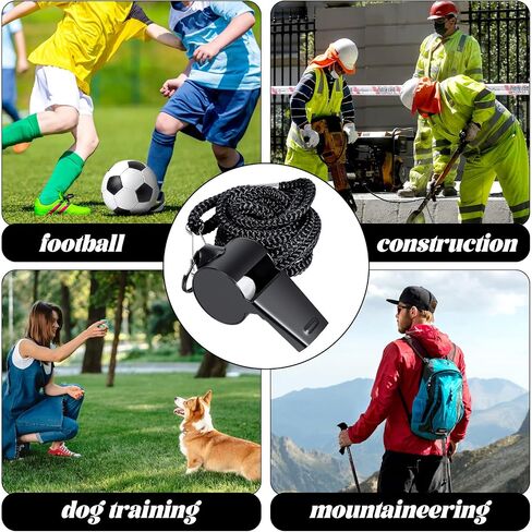 2 Pack Whistle for Coaches Stainless Steel Sports Whistle with Lanyard Loud Crisp Sound Referee Whistles for Football Basketball Soccer School Referees Coaches Lifeguard Emergency(Black) in Kuwait