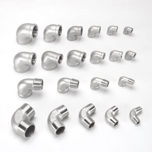 304 كوع من الفولاذ المقاوم للصدأ DN15 1/8" 1/4" 3/8" 1/2" 3/4" 1" 2" BSPT ذكر أنثى للأنابيب والصمامات تجهيزات أنابيب المياه (F-F، 1/4") in Kuwait