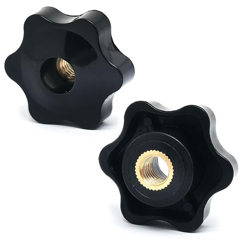 M10x38mm Screw-On Type Thru Threaded Knob Nuts,6-Star Shape Knurled Clamping Nuts(4PCS) in Kuwait