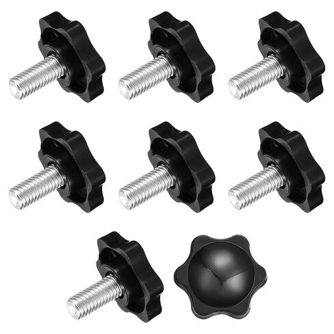 8Pcs Clamping Screw Knob, M8 x 16mm Hex Shaped Star Knob Plastic Grips Hand Tightening Screw Handle for Umbrella Base Mechanical Furniture, 32mm Dia in Kuwait