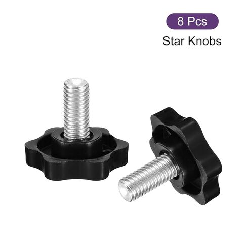 8Pcs Clamping Screw Knob, M8 x 16mm Hex Shaped Star Knob Plastic Grips Hand Tightening Screw Handle for Umbrella Base Mechanical Furniture, 32mm Dia in Kuwait